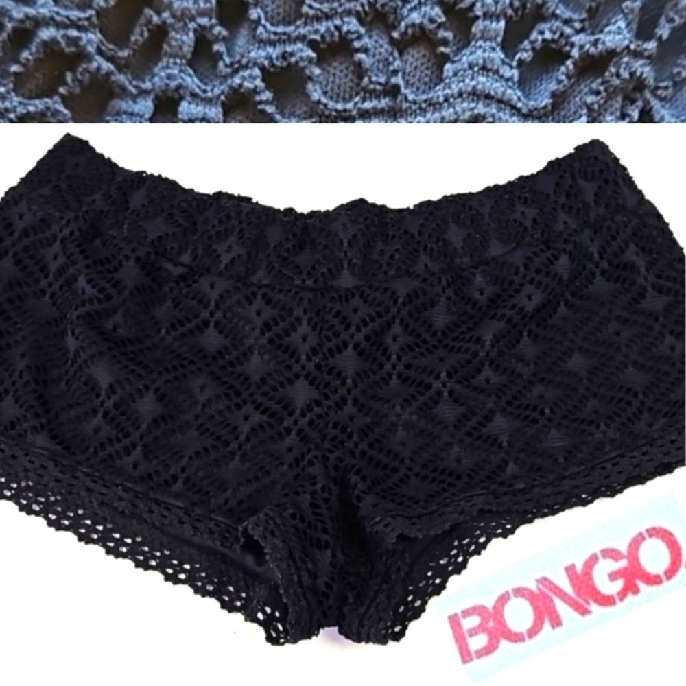 BONGO Retro Vintage 2000's Lace Black Short Shorts, Fully Lined, Size M